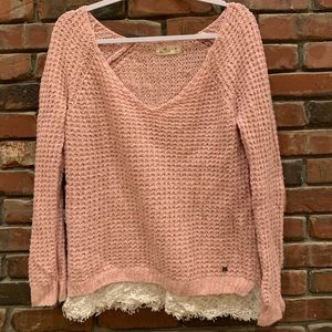Hollister sweater with ruffle on the bottom